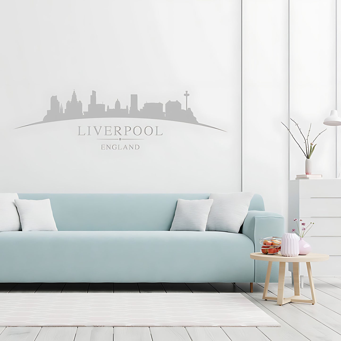 Liverpool England Skyline Wall Sticker – Mersey Waterfront Cityscape Decal
