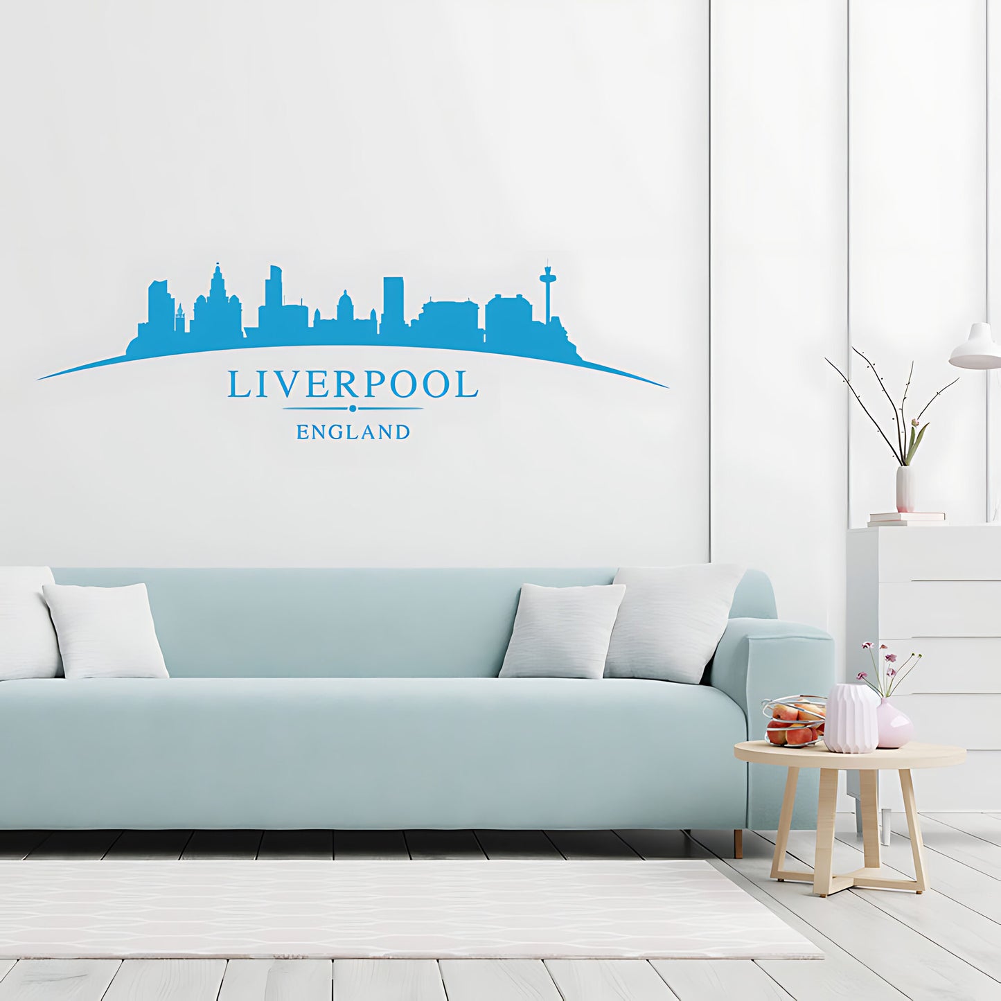 Liverpool England Skyline Wall Sticker – Mersey Waterfront Cityscape Decal