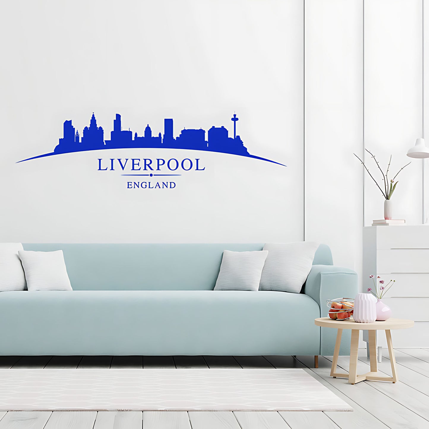 Liverpool England Skyline Wall Sticker – Mersey Waterfront Cityscape Decal