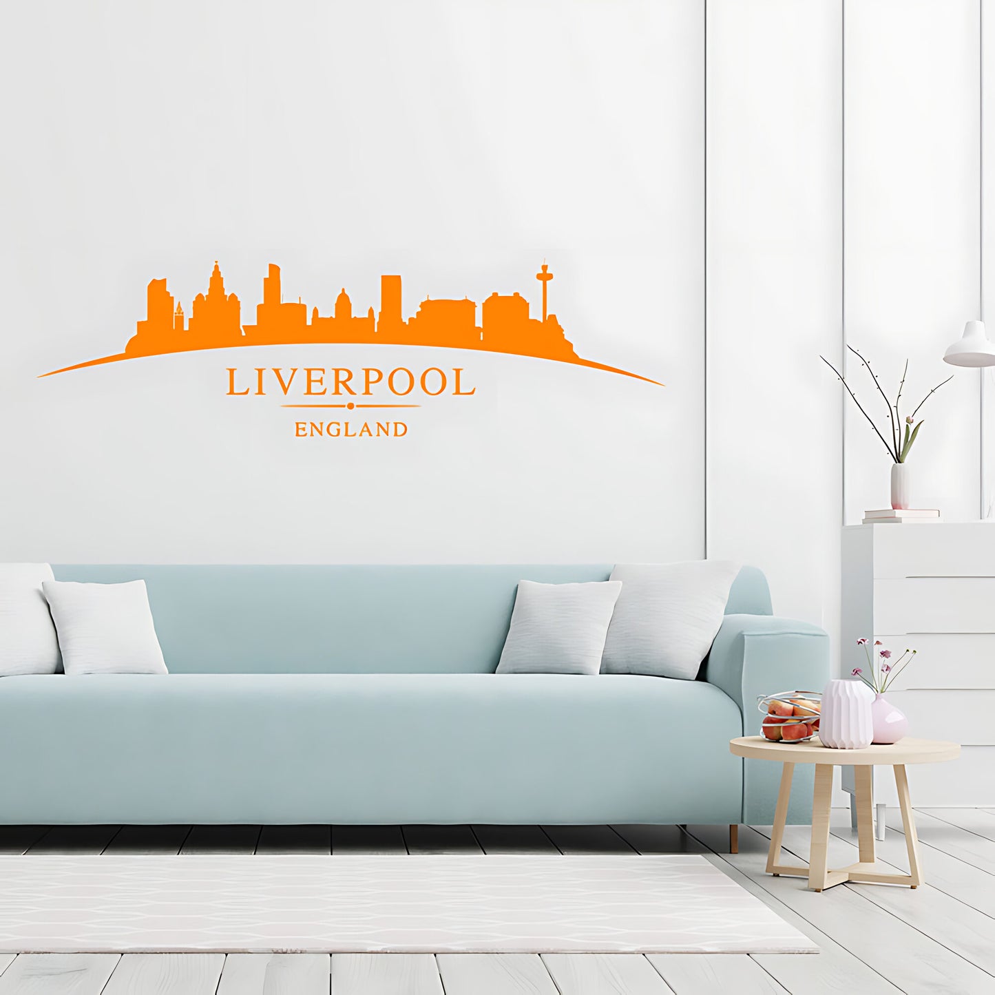 Liverpool England Skyline Wall Sticker – Mersey Waterfront Cityscape Decal