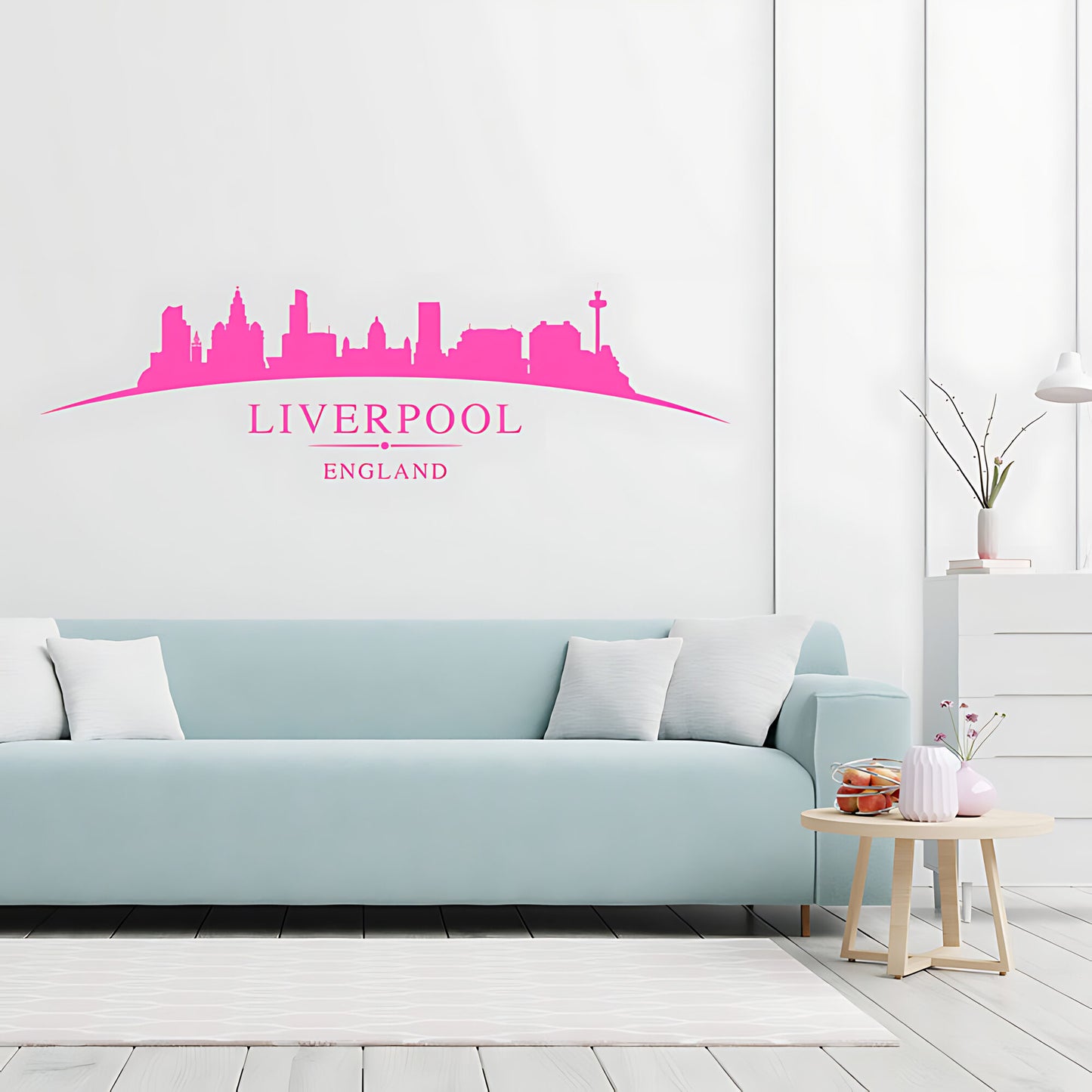 Liverpool England Skyline Wall Sticker – Mersey Waterfront Cityscape Decal