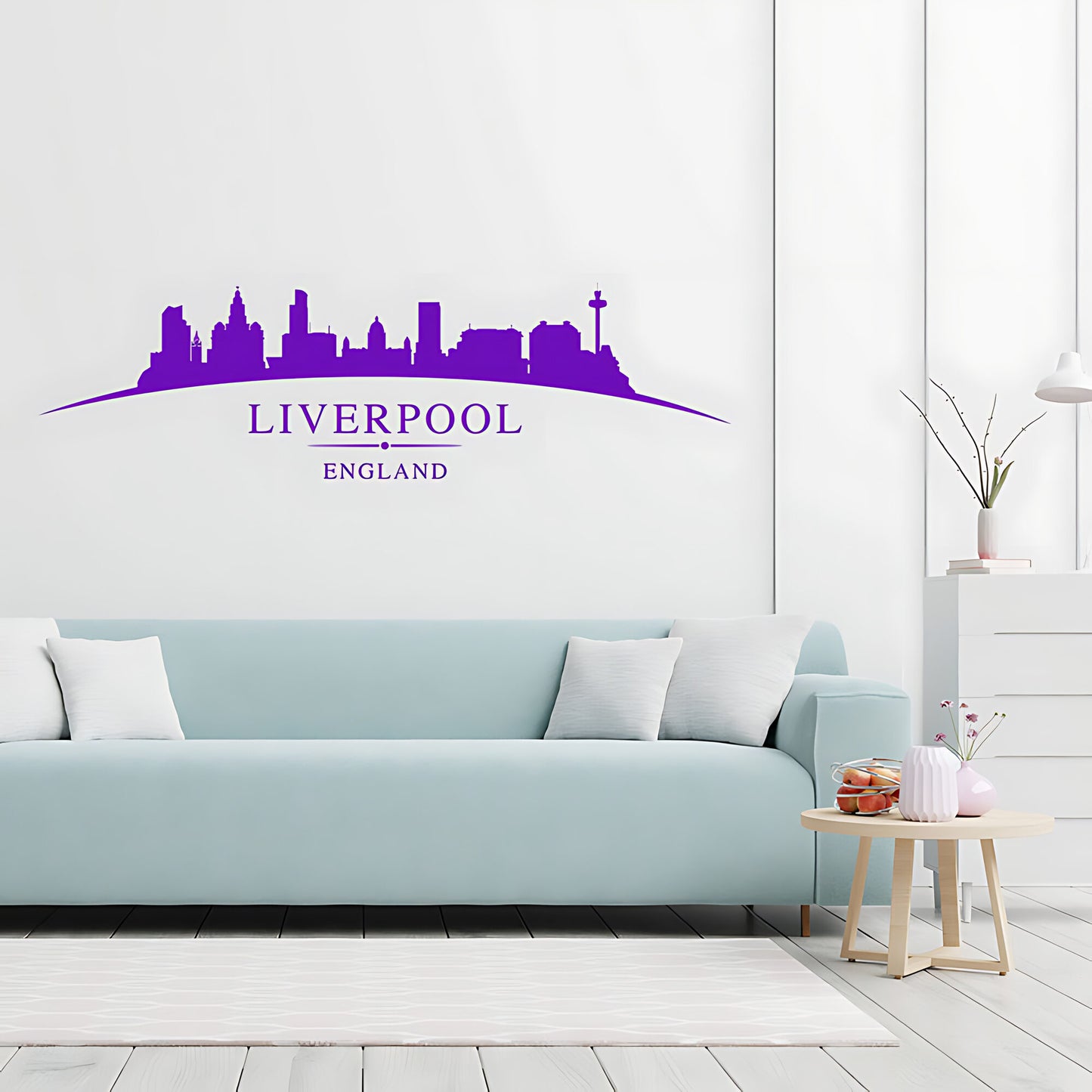 Liverpool England Skyline Wall Sticker – Mersey Waterfront Cityscape Decal
