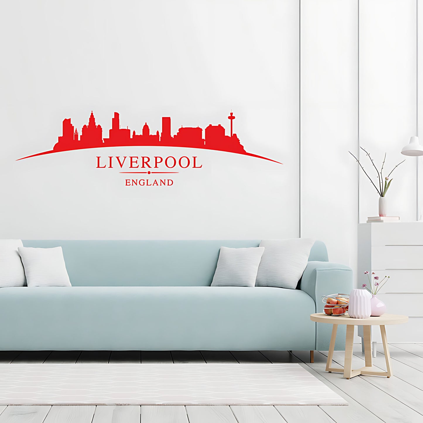 Liverpool England Skyline Wall Sticker – Mersey Waterfront Cityscape Decal