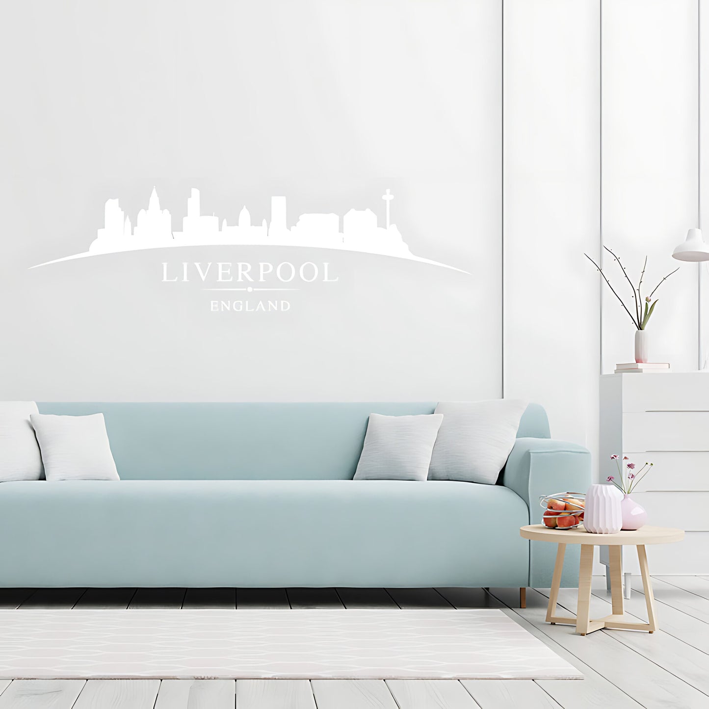 Liverpool England Skyline Wall Sticker – Mersey Waterfront Cityscape Decal