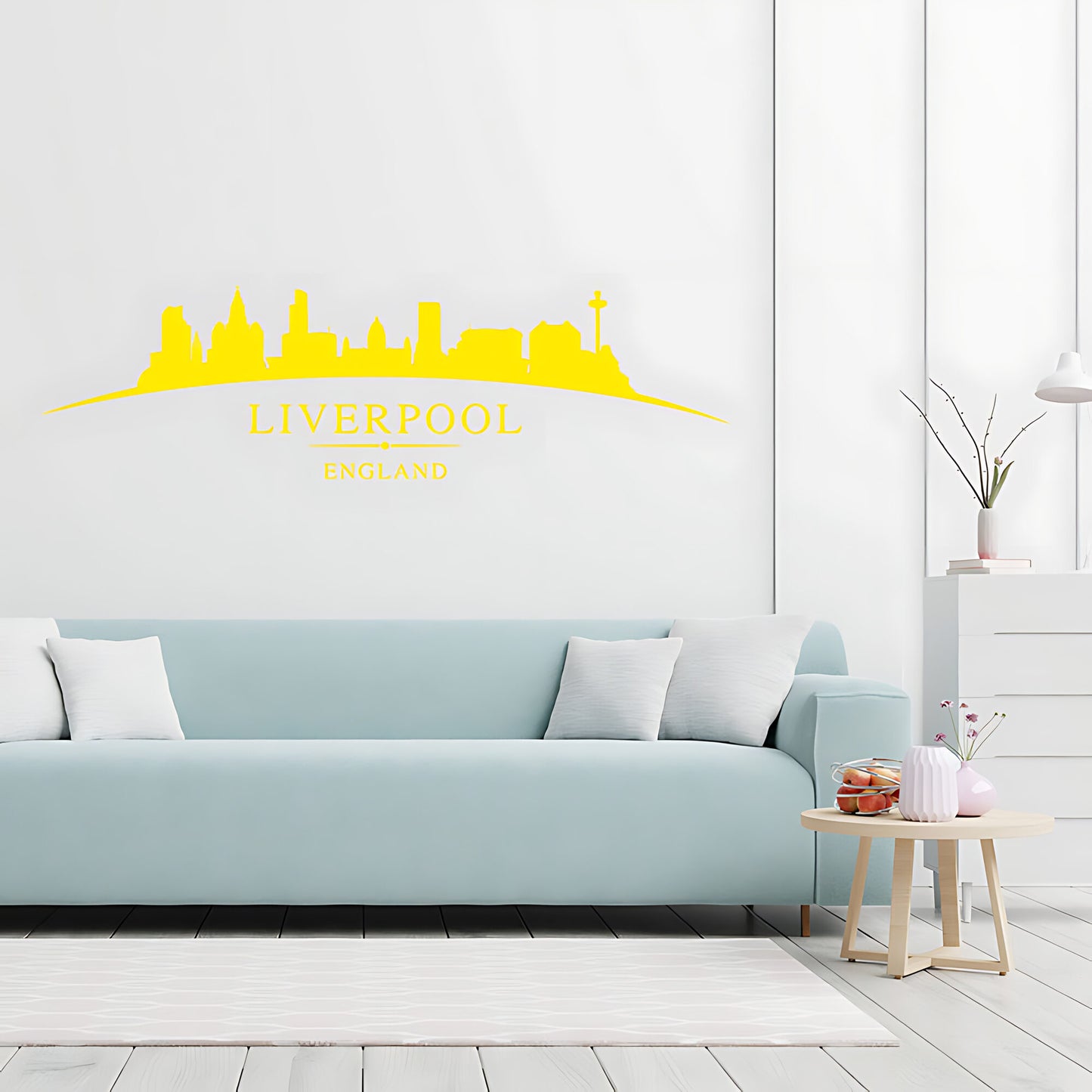 Liverpool England Skyline Wall Sticker – Mersey Waterfront Cityscape Decal