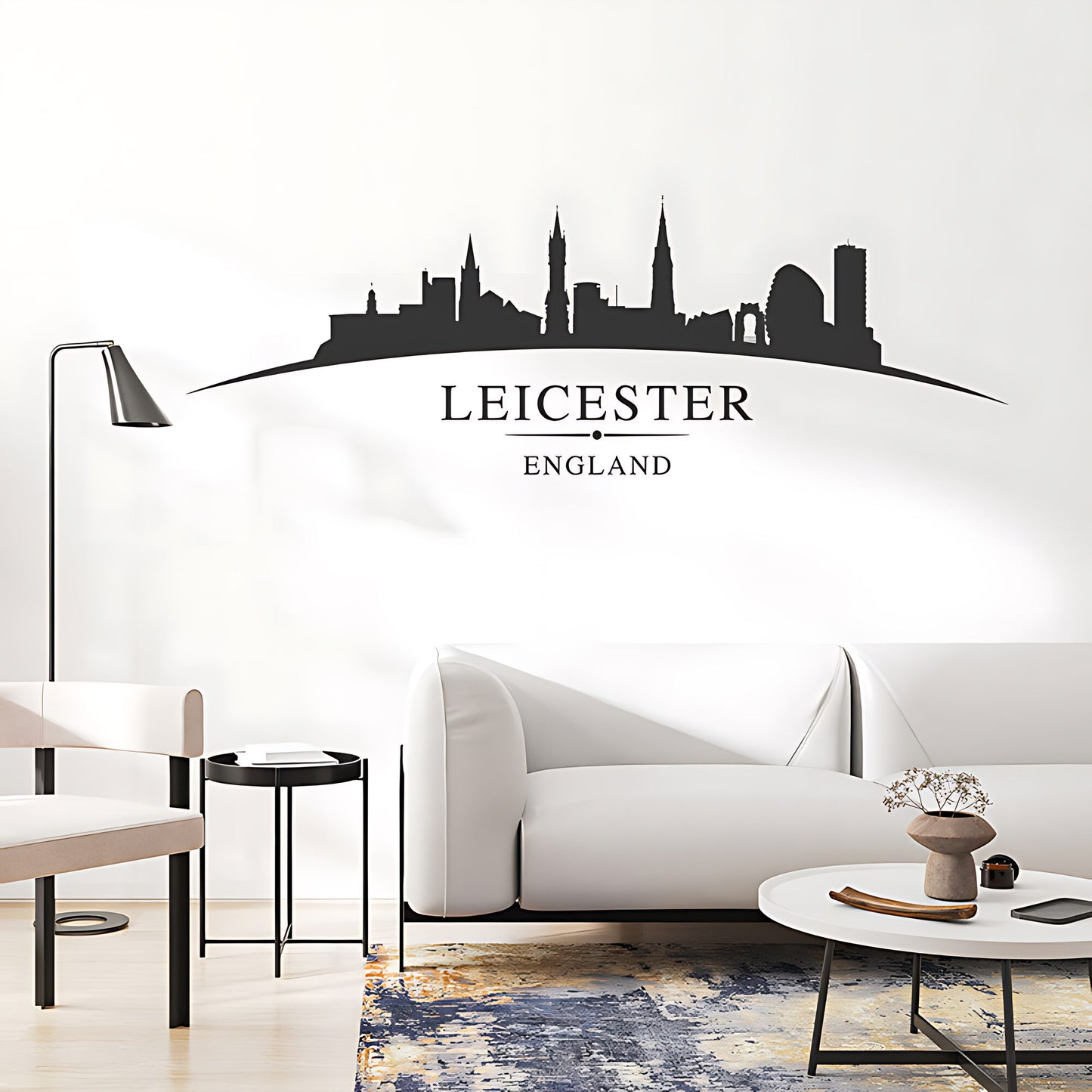 Leicester England Skyline Wall Sticker – Cathedral Cityscape Decal