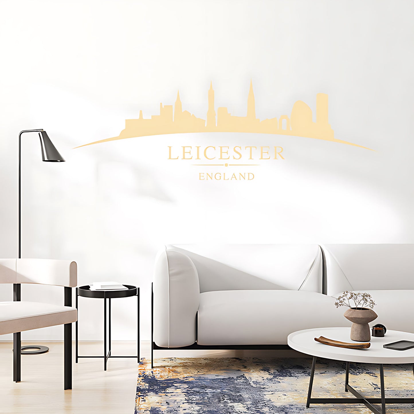 Leicester England Skyline Wall Sticker – Cathedral Cityscape Decal