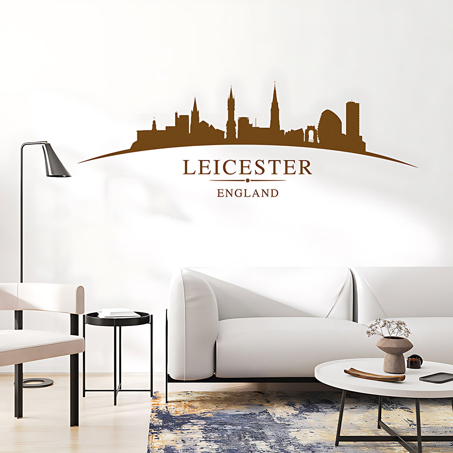 Leicester England Skyline Wall Sticker – Cathedral Cityscape Decal