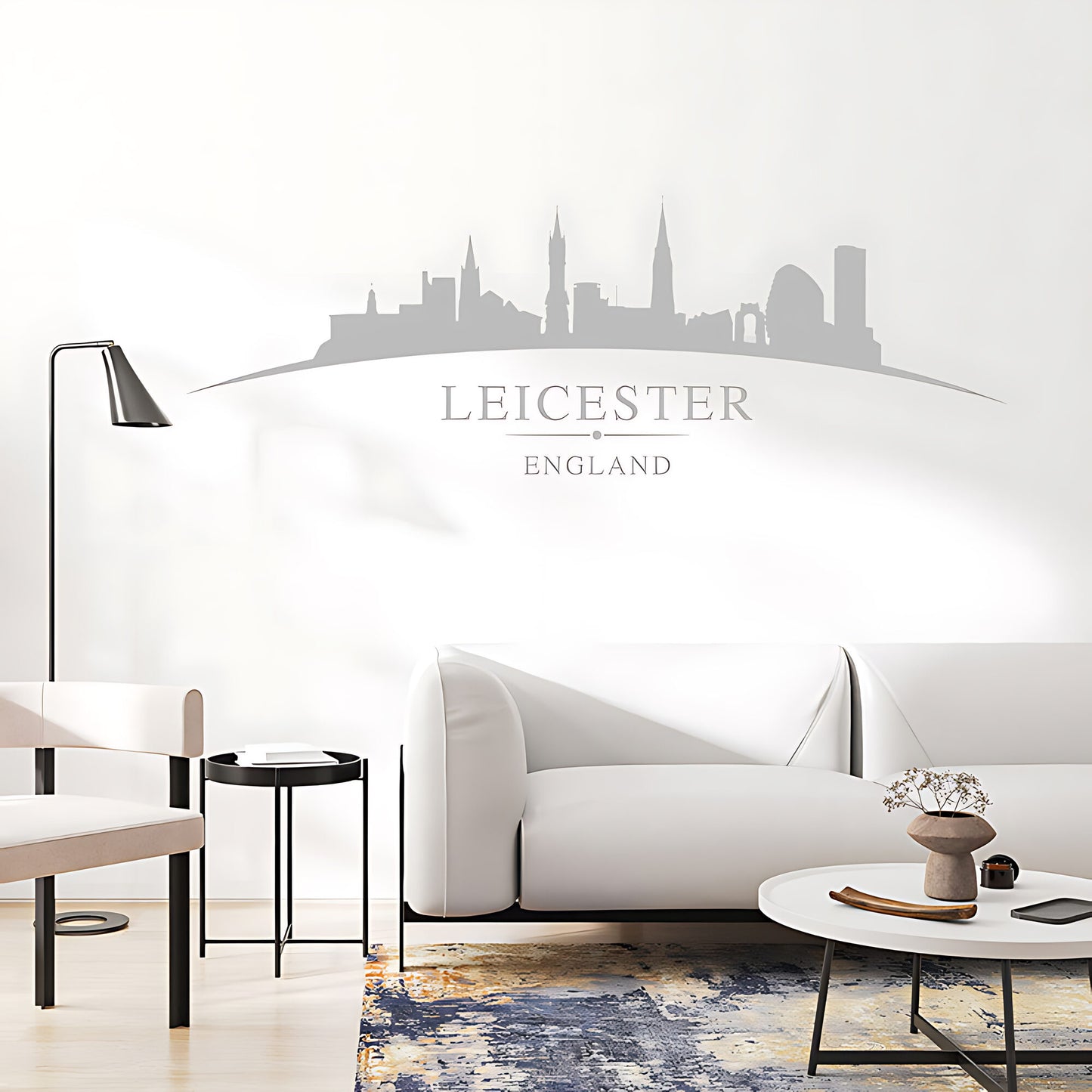 Leicester England Skyline Wall Sticker – Cathedral Cityscape Decal