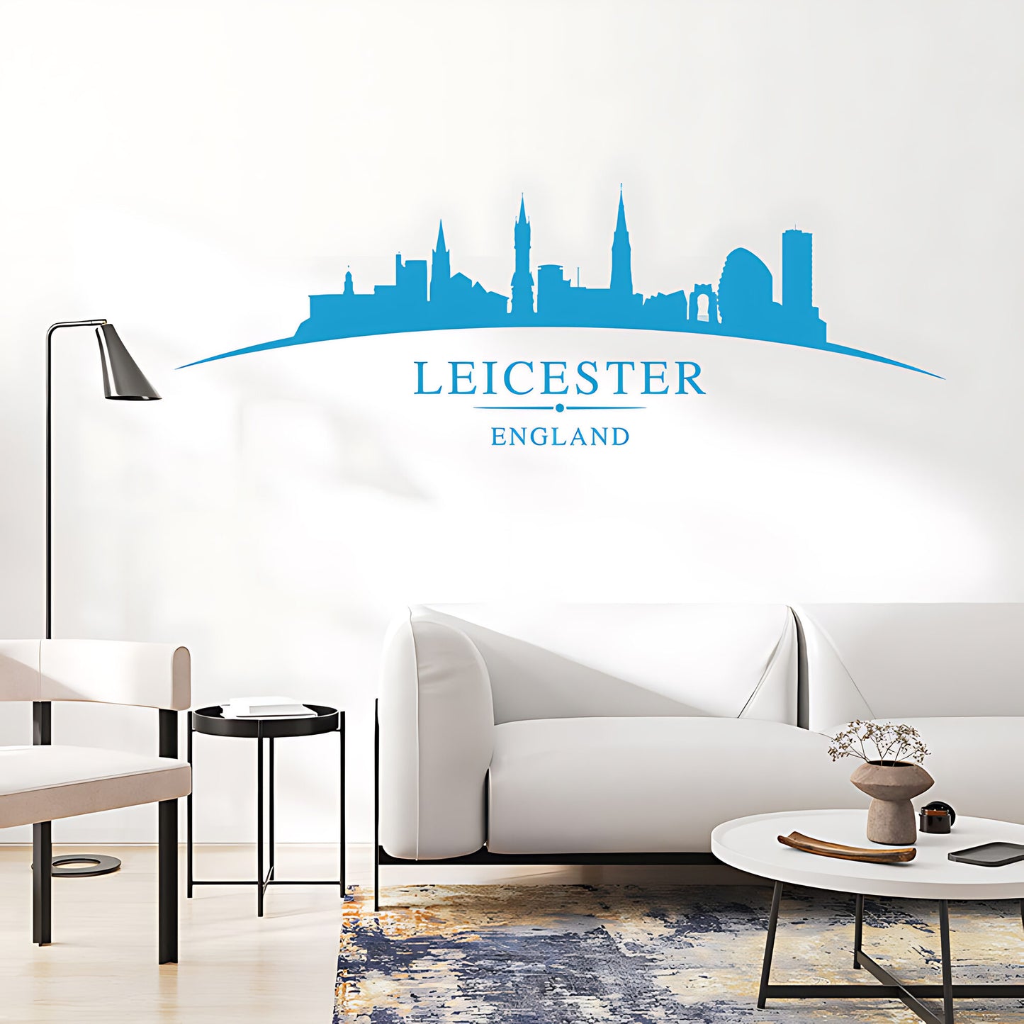 Leicester England Skyline Wall Sticker – Cathedral Cityscape Decal