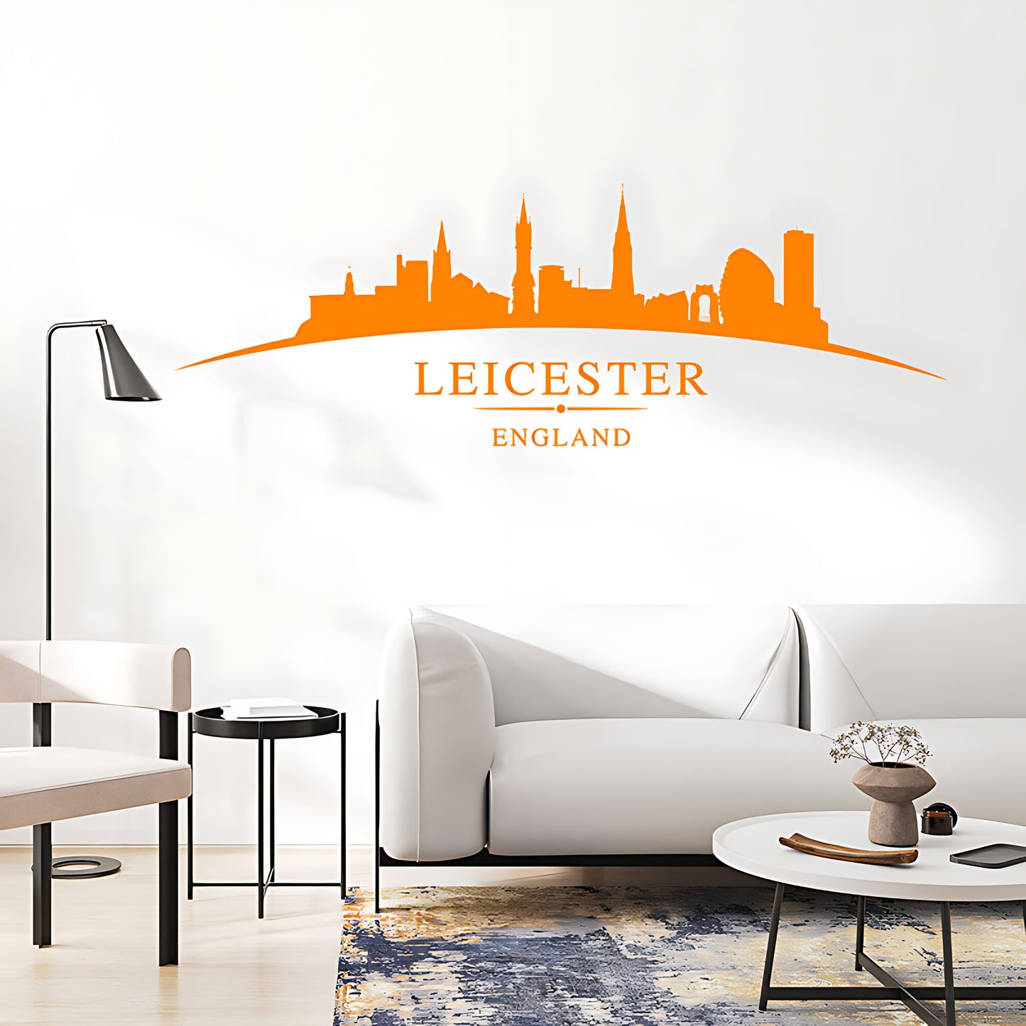 Leicester England Skyline Wall Sticker – Cathedral Cityscape Decal