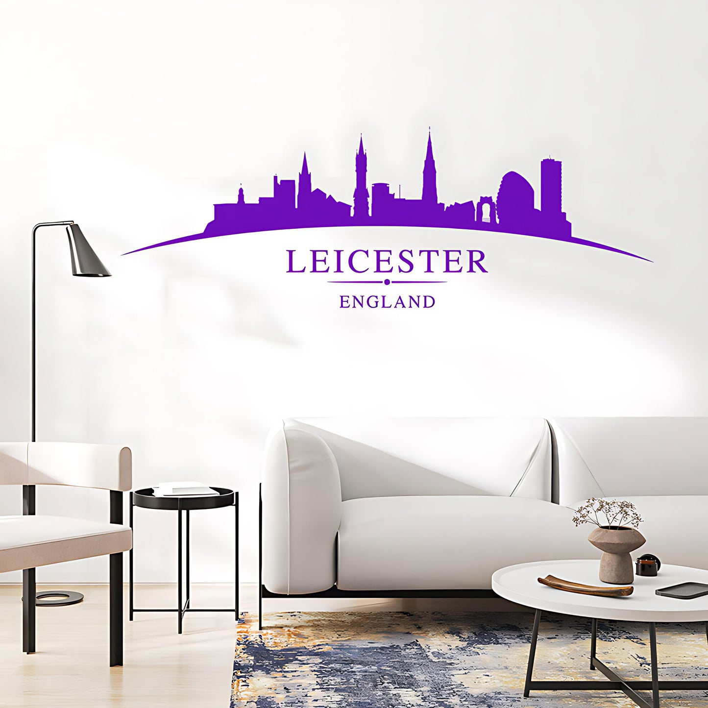 Leicester England Skyline Wall Sticker – Cathedral Cityscape Decal
