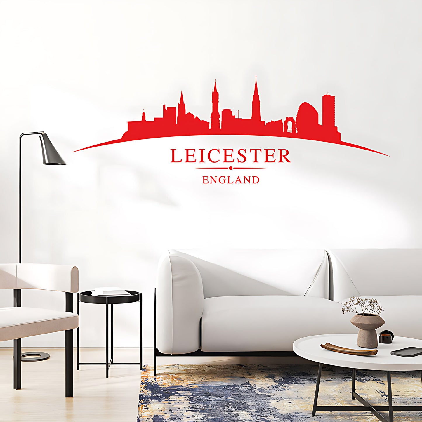 Leicester England Skyline Wall Sticker – Cathedral Cityscape Decal