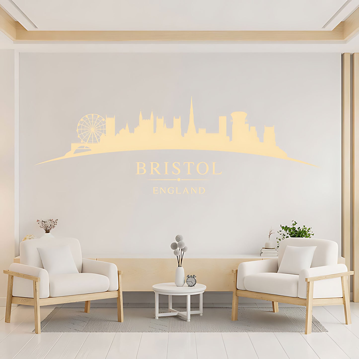 Bristol England Skyline Wall Sticker – Clifton Suspension Bridge Cityscape
