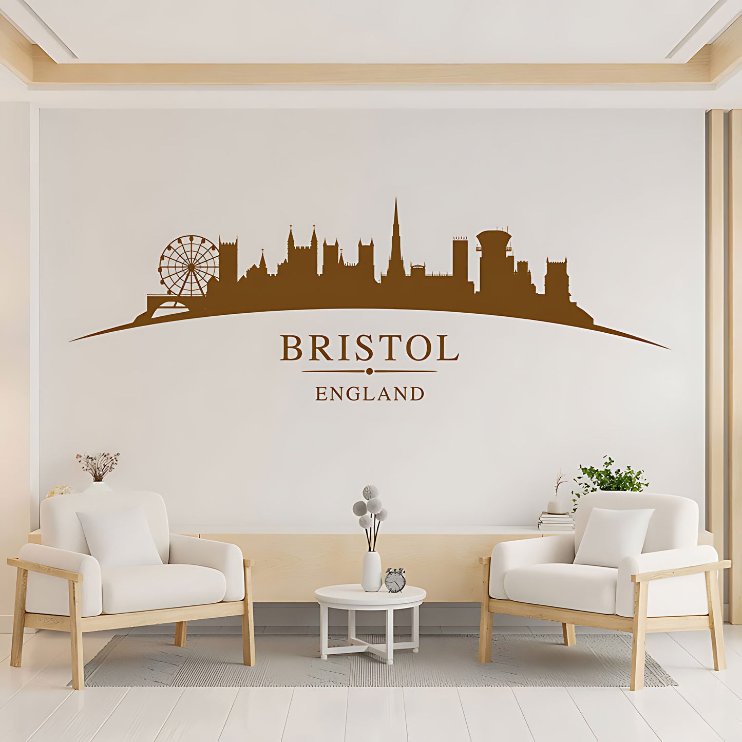 Bristol England Skyline Wall Sticker – Clifton Suspension Bridge Cityscape