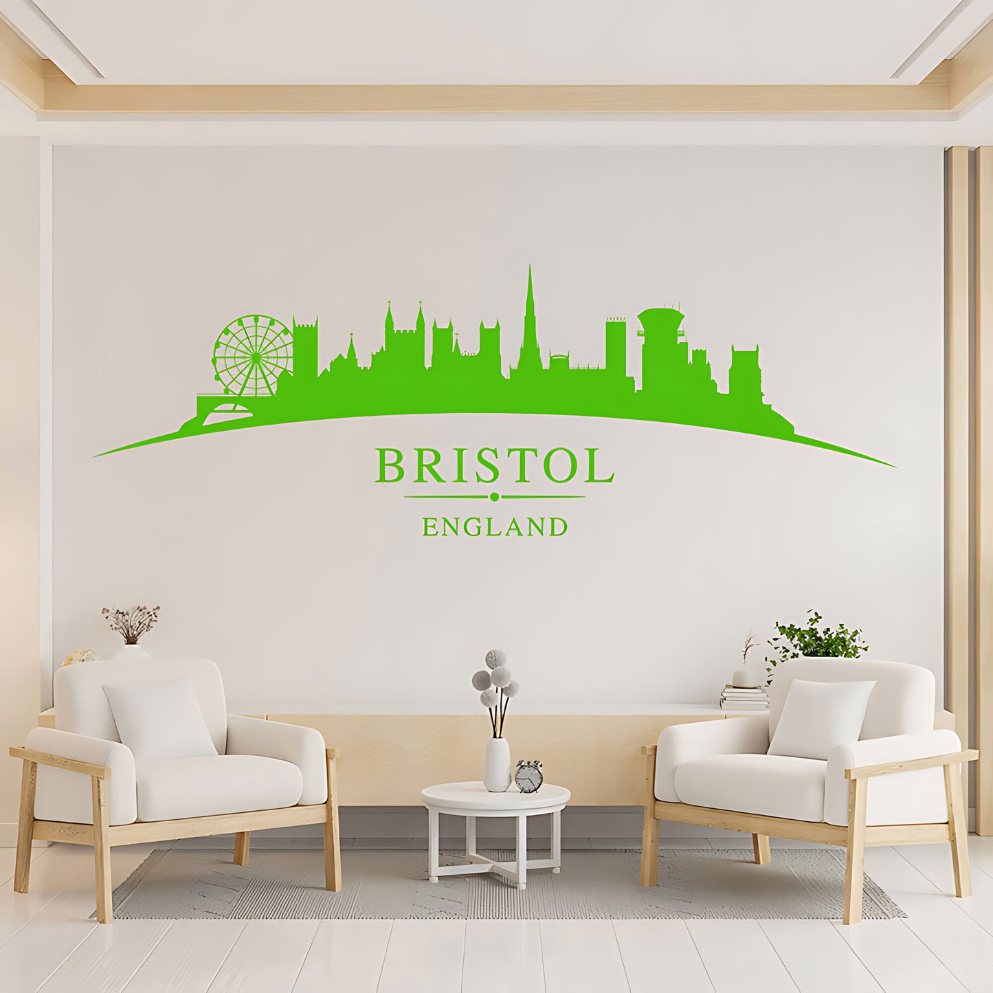 Bristol England Skyline Wall Sticker – Clifton Suspension Bridge Cityscape