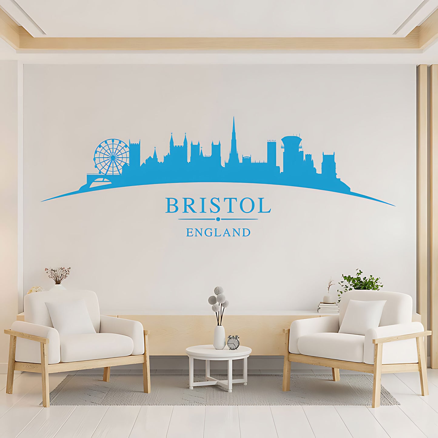 Bristol England Skyline Wall Sticker – Clifton Suspension Bridge Cityscape
