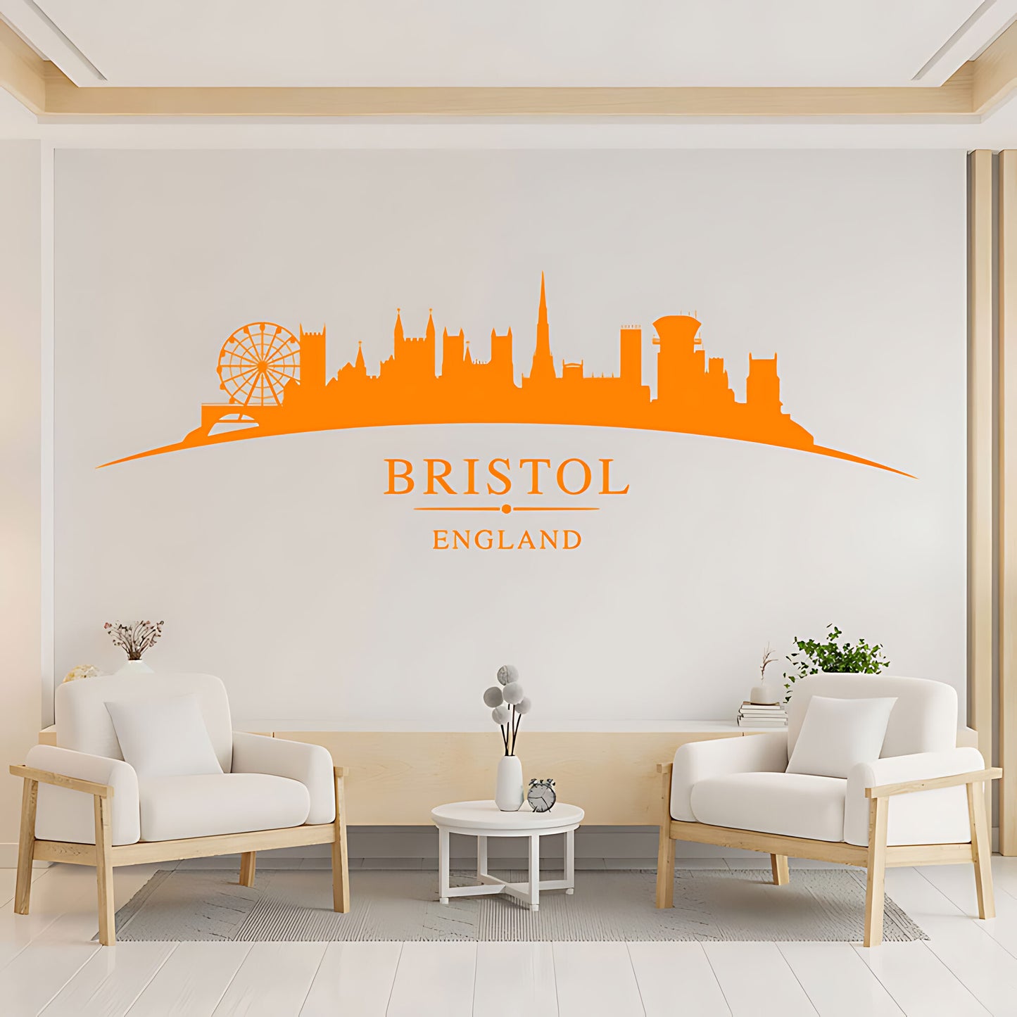 Bristol England Skyline Wall Sticker – Clifton Suspension Bridge Cityscape