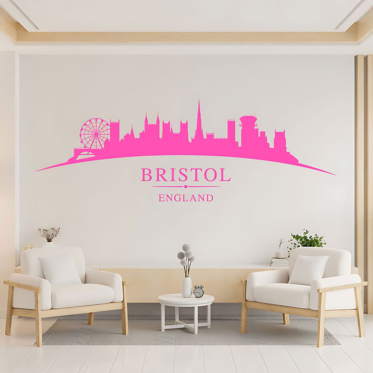 Bristol England Skyline Wall Sticker – Clifton Suspension Bridge Cityscape