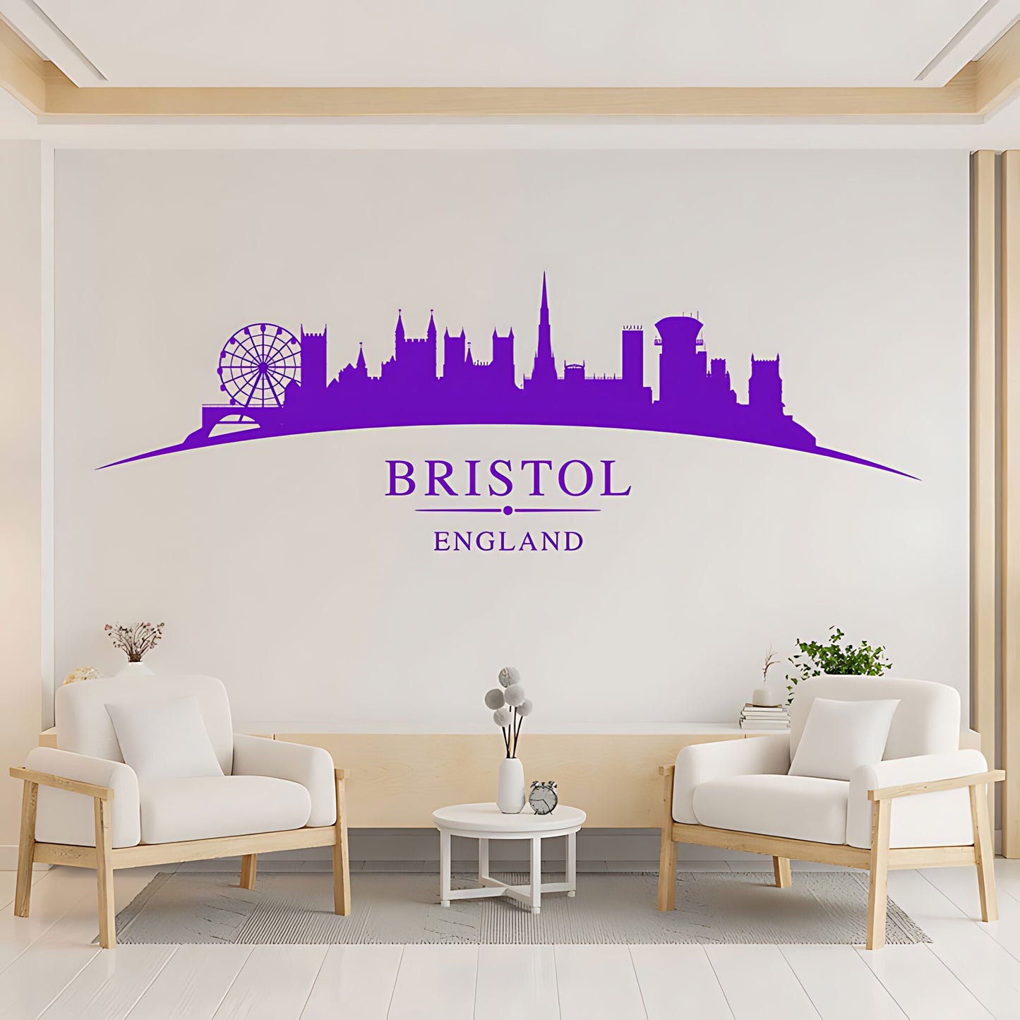 Bristol England Skyline Wall Sticker – Clifton Suspension Bridge Cityscape
