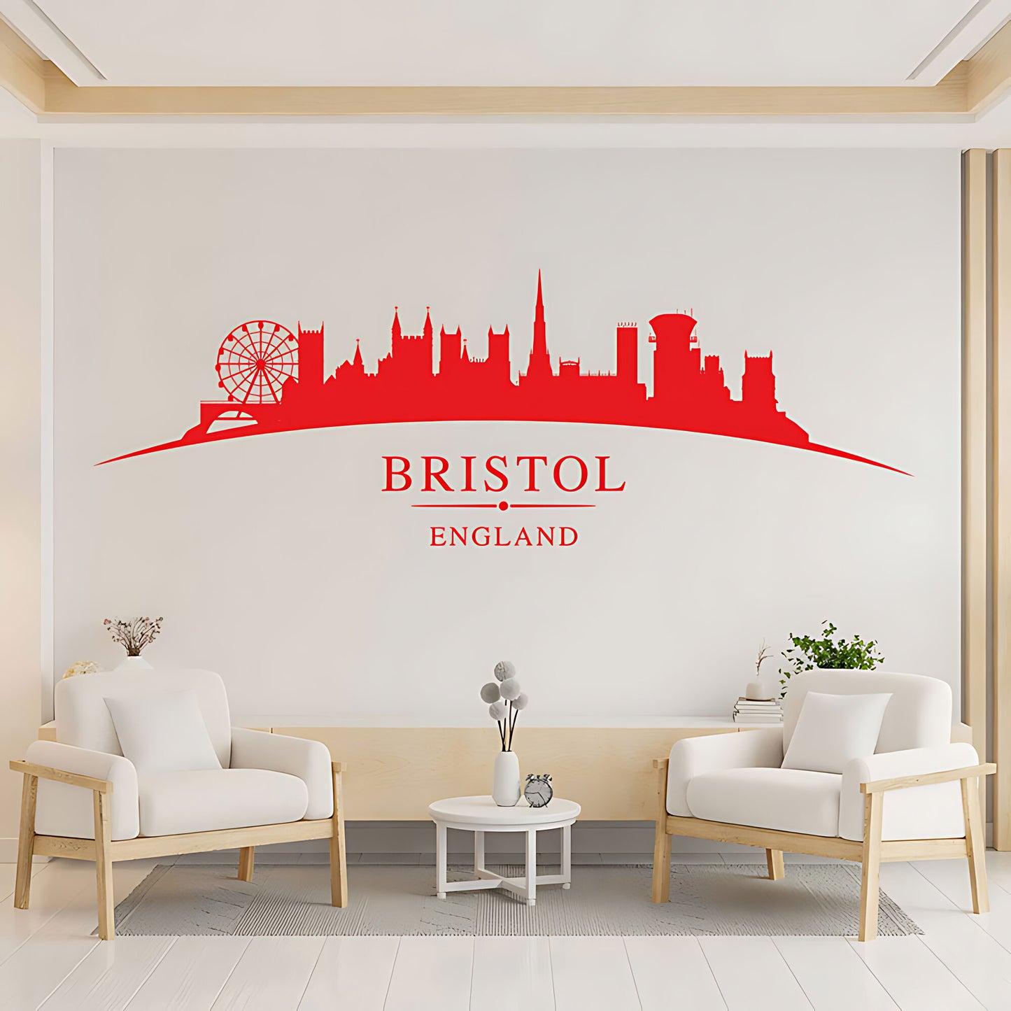 Bristol England Skyline Wall Sticker – Clifton Suspension Bridge Cityscape