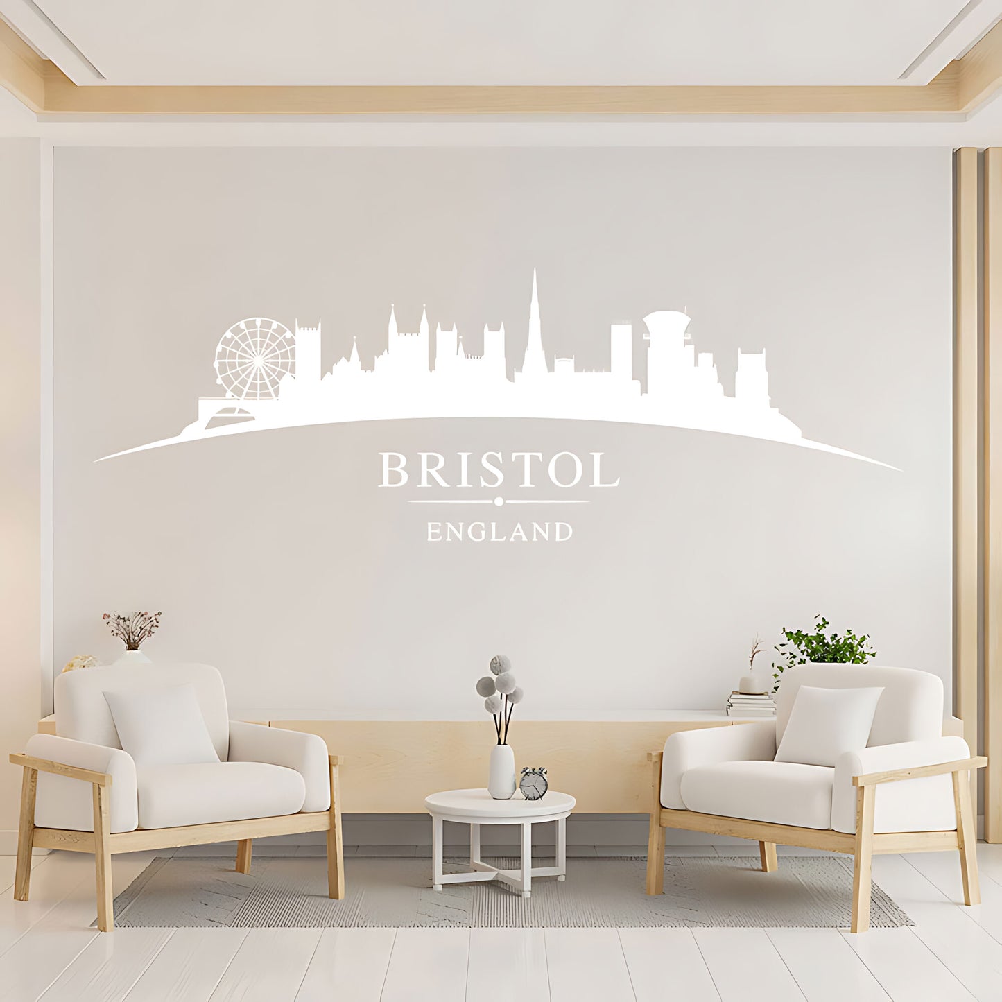 Bristol England Skyline Wall Sticker – Clifton Suspension Bridge Cityscape