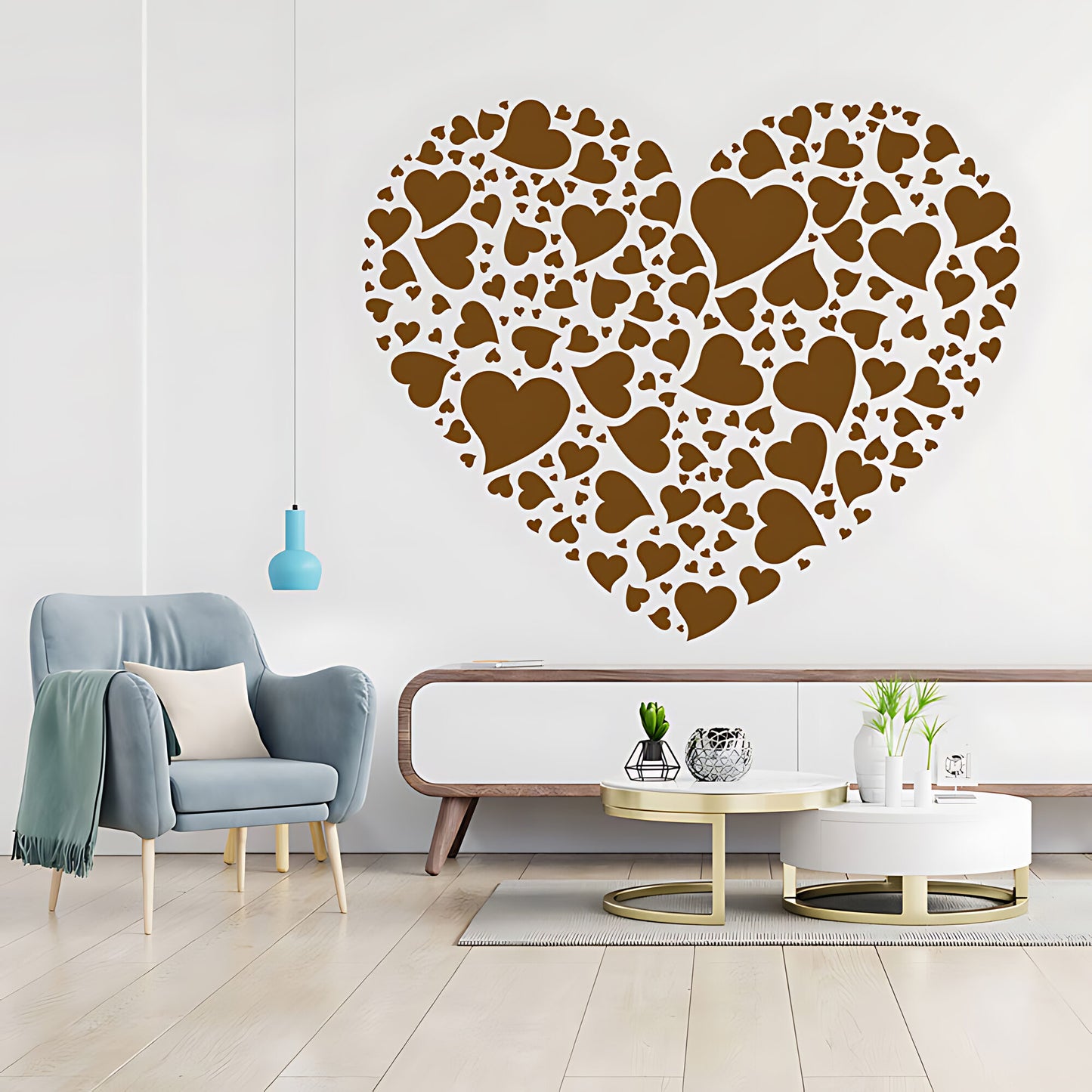 Love Hearts Wall Sticker - Inspirational Art Decor with Romantic Touch
