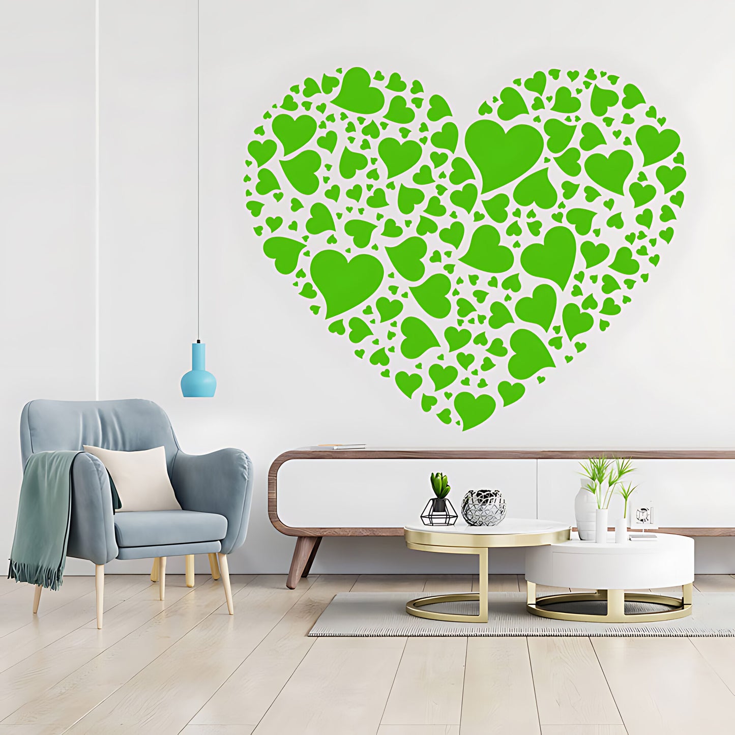 Love Hearts Wall Sticker - Inspirational Art Decor with Romantic Touch