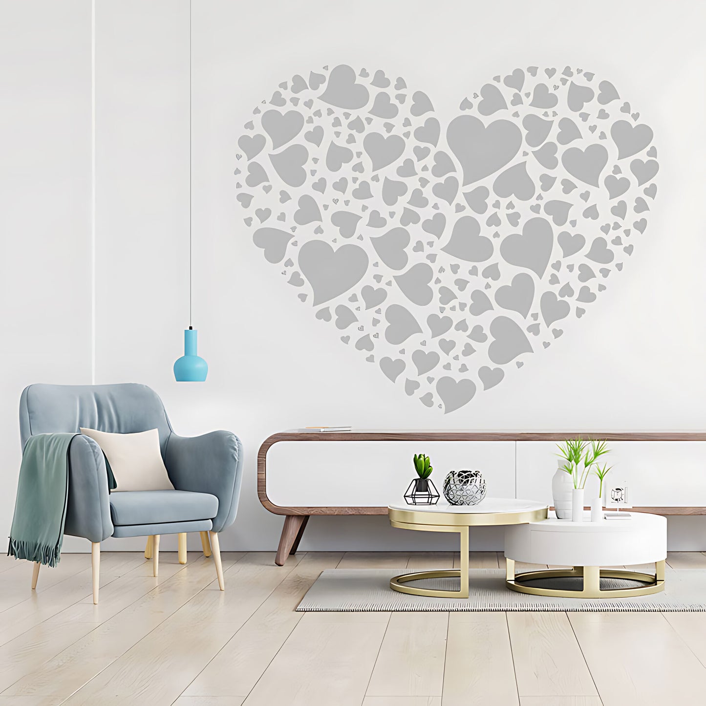 Love Hearts Wall Sticker - Inspirational Art Decor with Romantic Touch