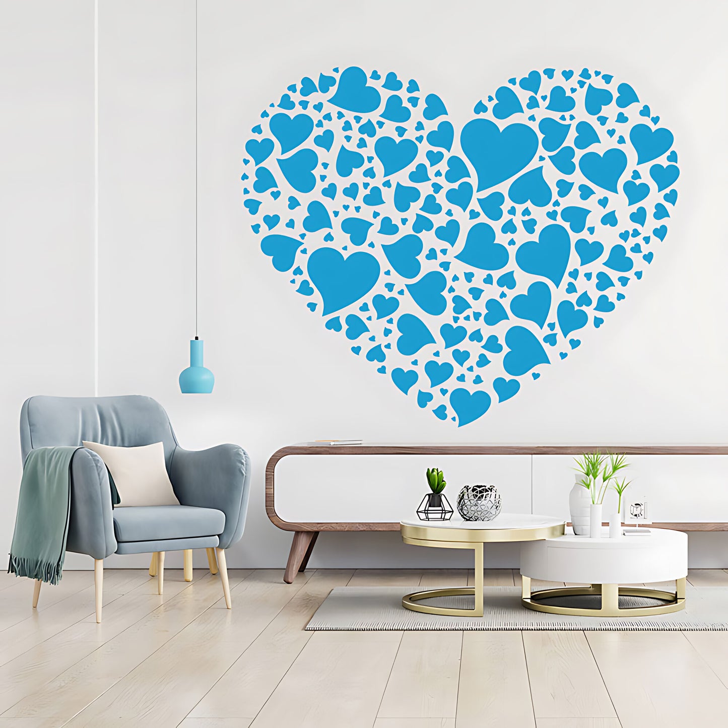 Love Hearts Wall Sticker - Inspirational Art Decor with Romantic Touch