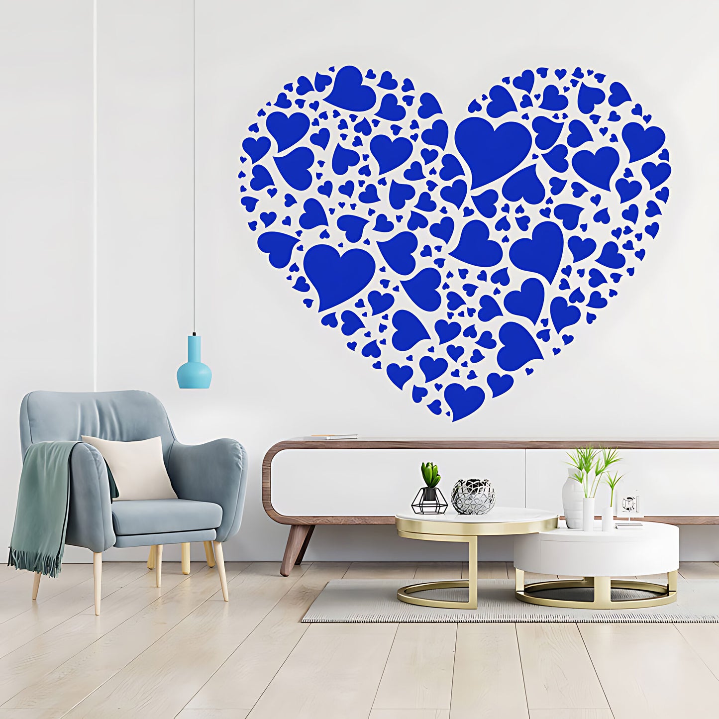 Love Hearts Wall Sticker - Inspirational Art Decor with Romantic Touch