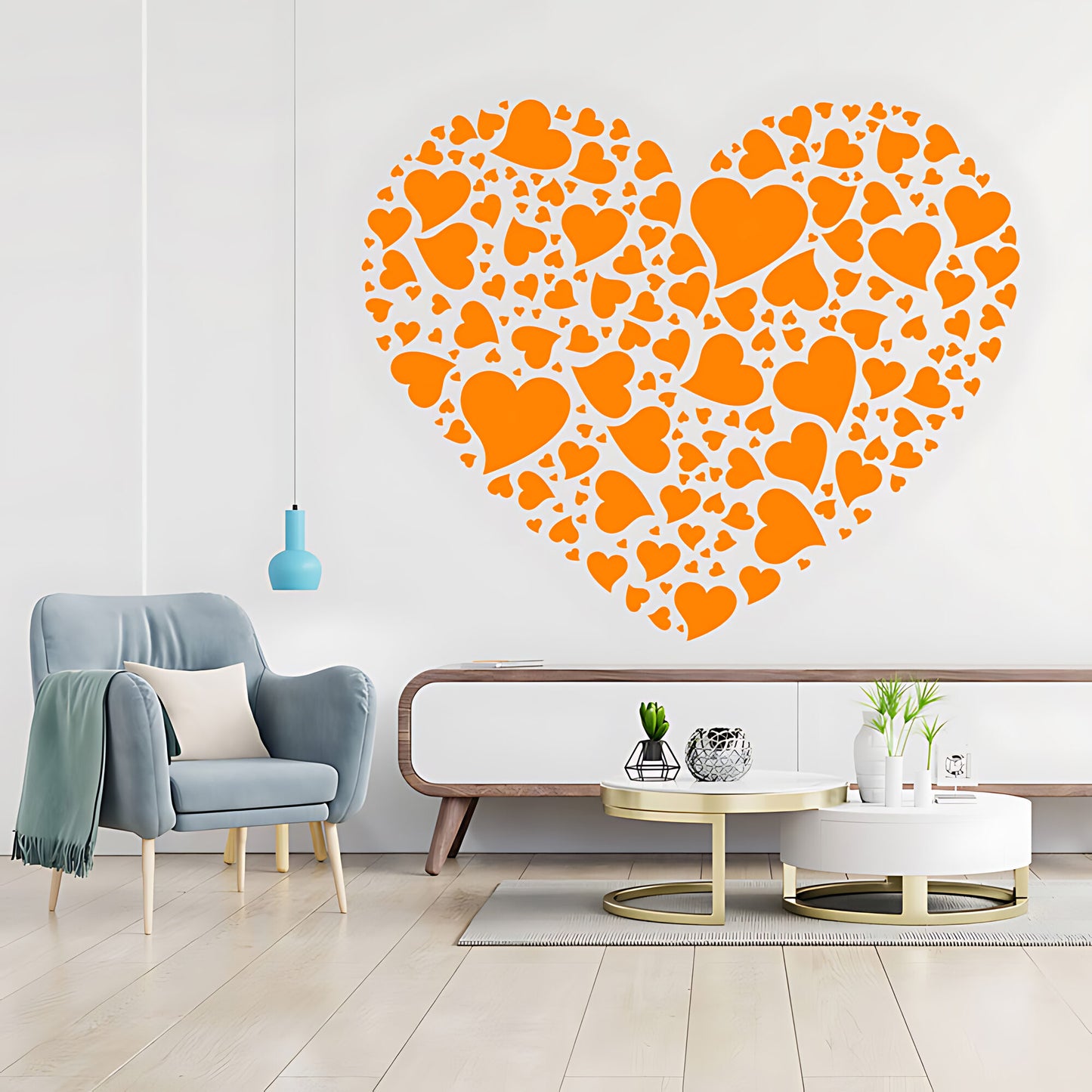 Love Hearts Wall Sticker - Inspirational Art Decor with Romantic Touch