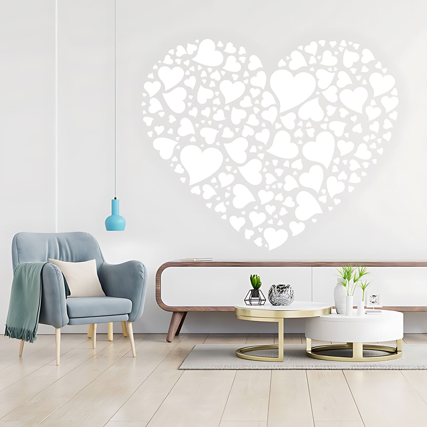 Love Hearts Wall Sticker - Inspirational Art Decor with Romantic Touch