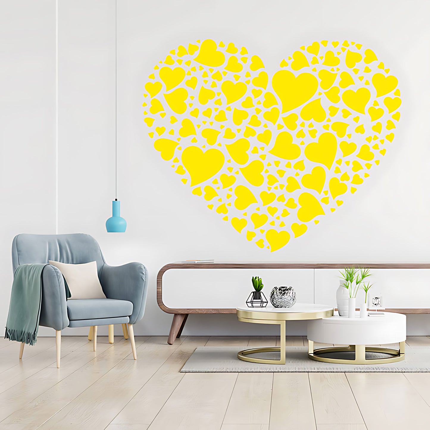 Love Hearts Wall Sticker - Inspirational Art Decor with Romantic Touch