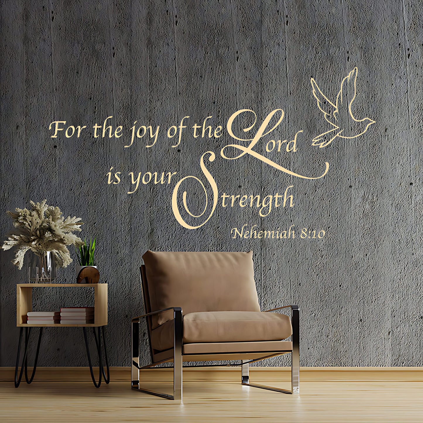 Christian Quote Vinyl Wall Art - For the Joy of the Lord Decals