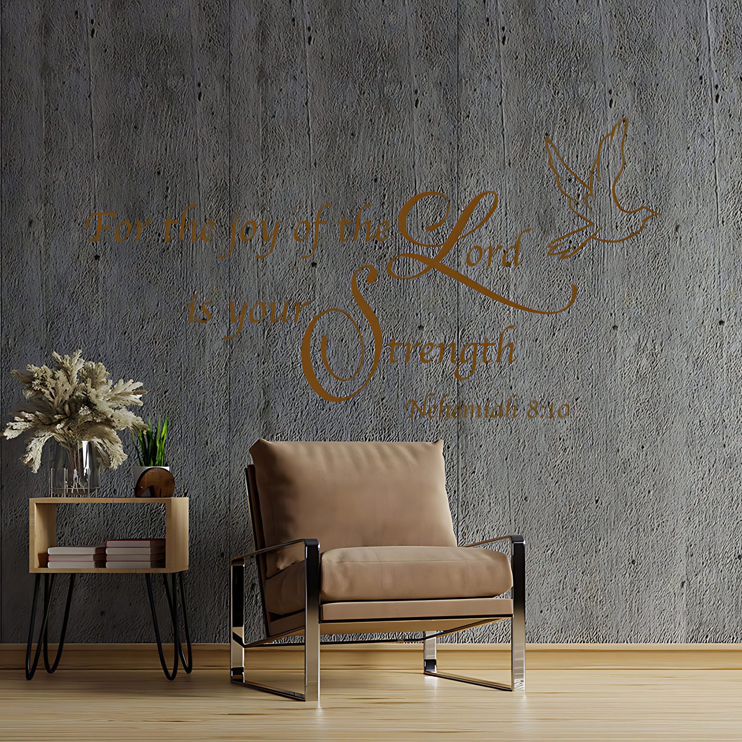 Christian Quote Vinyl Wall Art - For the Joy of the Lord Decals