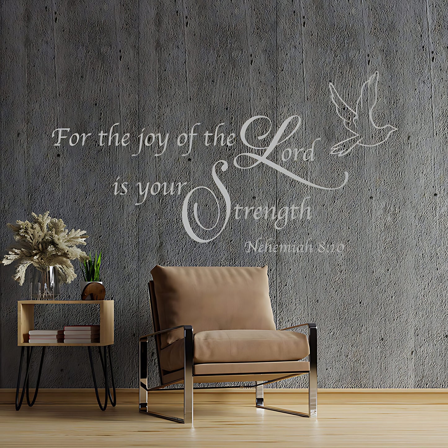Christian Quote Vinyl Wall Art - For the Joy of the Lord Decals