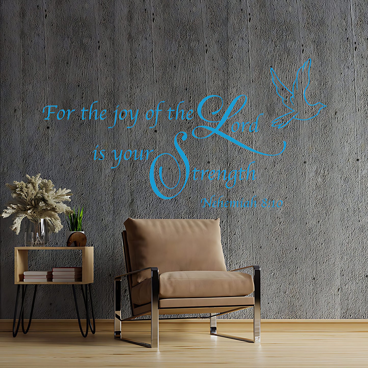 Christian Quote Vinyl Wall Art - For the Joy of the Lord Decals