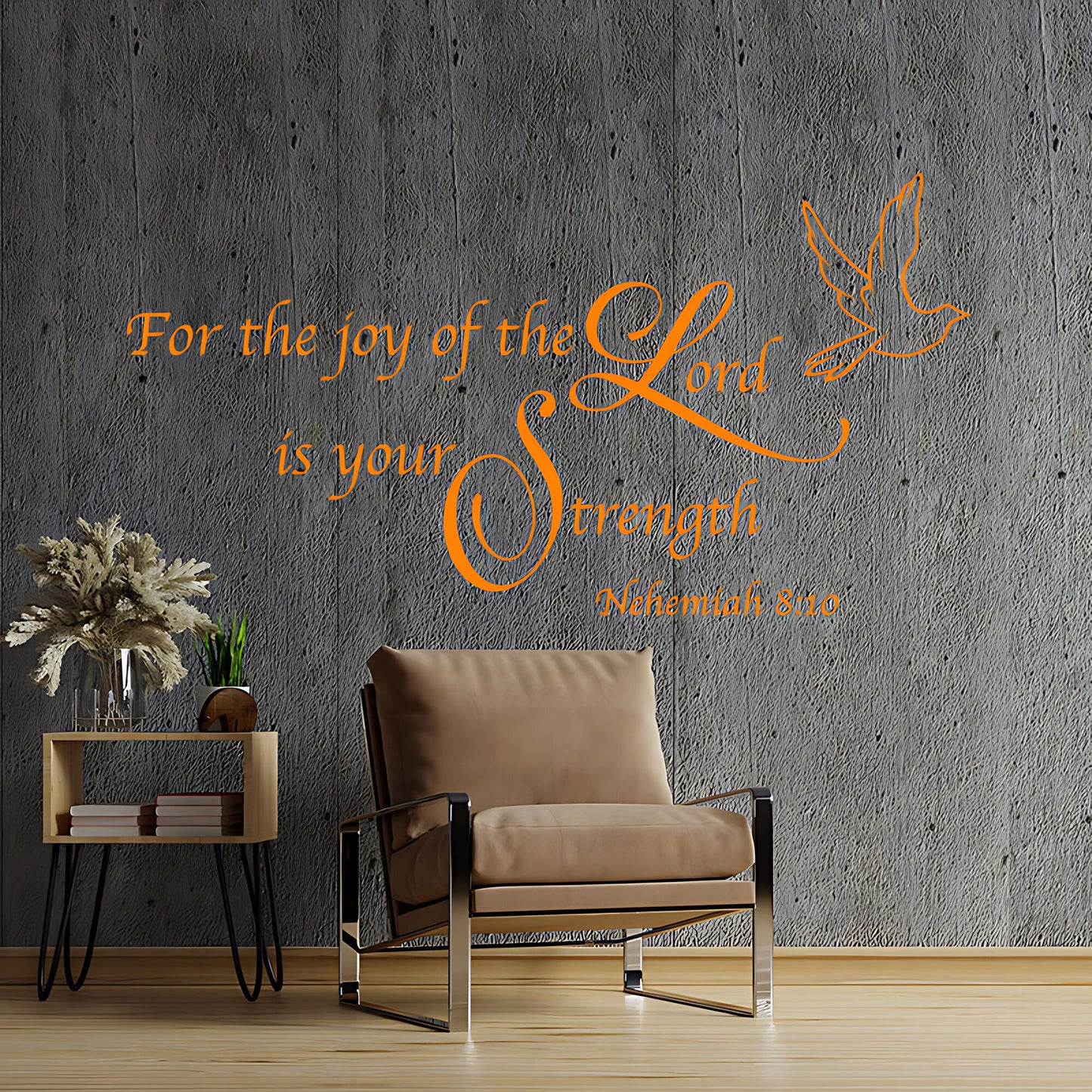 Christian Quote Vinyl Wall Art - For the Joy of the Lord Decals