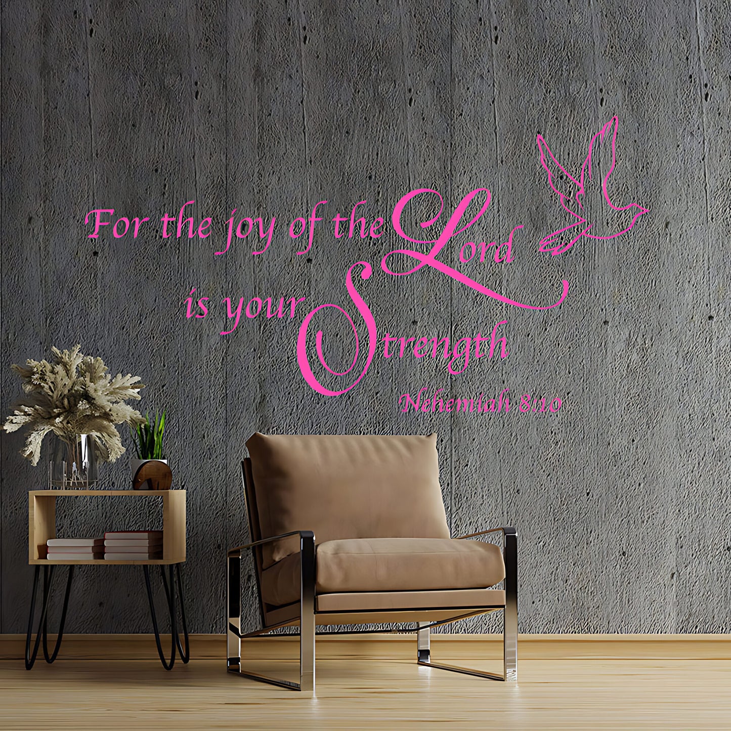 Christian Quote Vinyl Wall Art - For the Joy of the Lord Decals