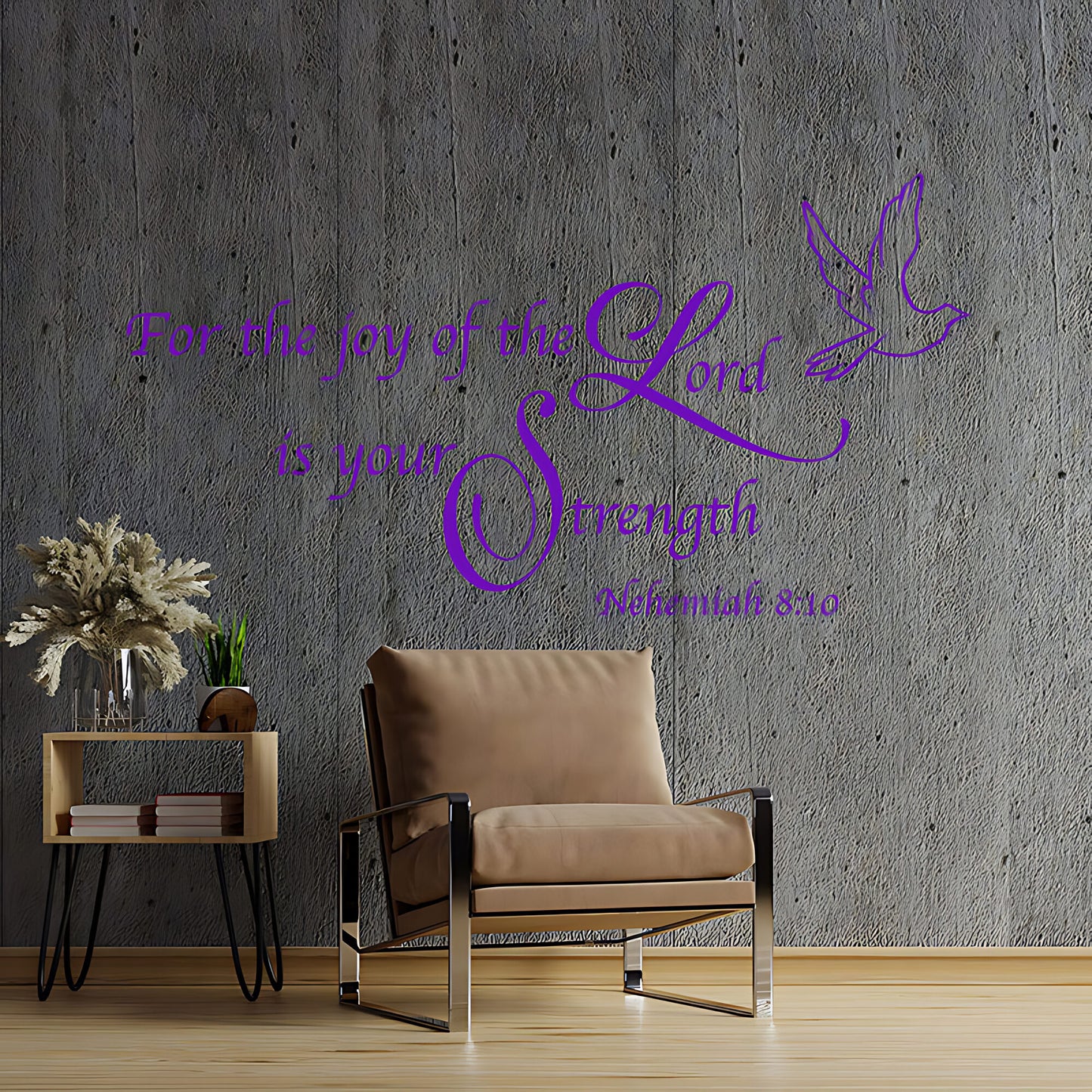 Christian Quote Vinyl Wall Art - For the Joy of the Lord Decals