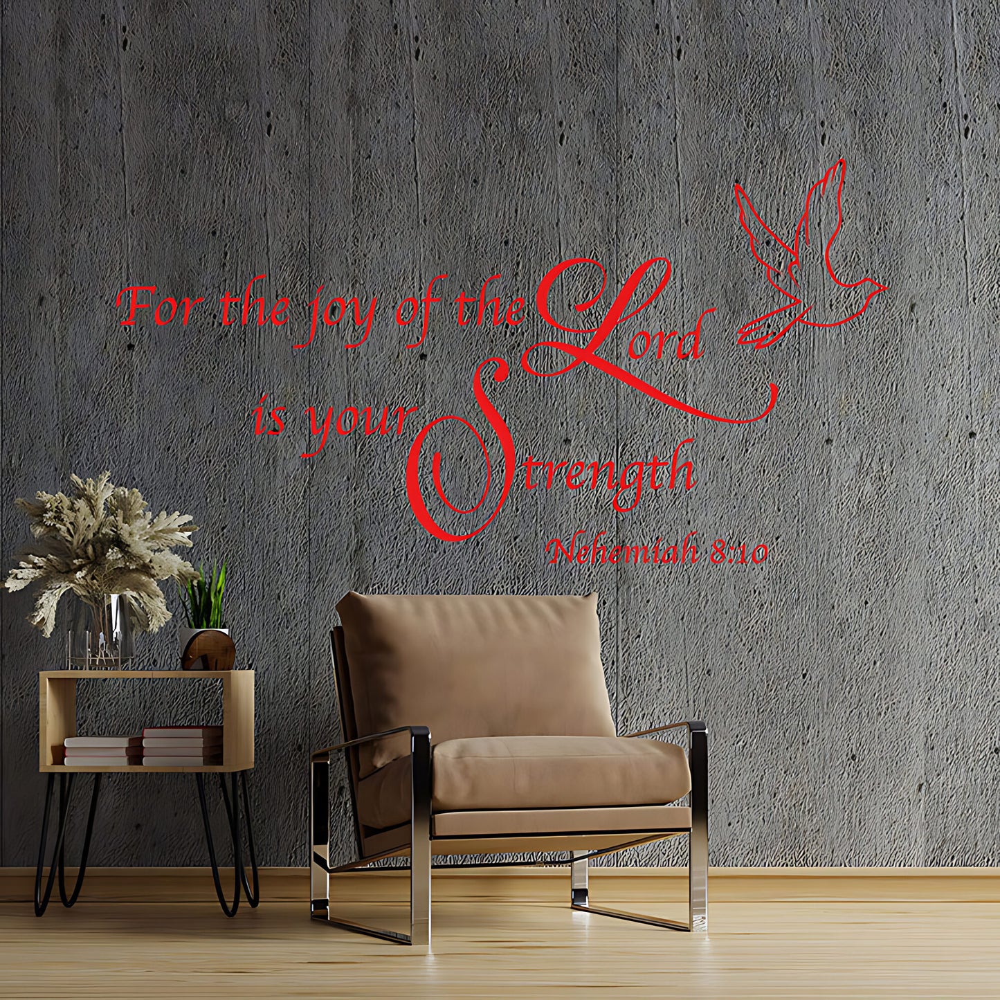 Christian Quote Vinyl Wall Art - For the Joy of the Lord Decals