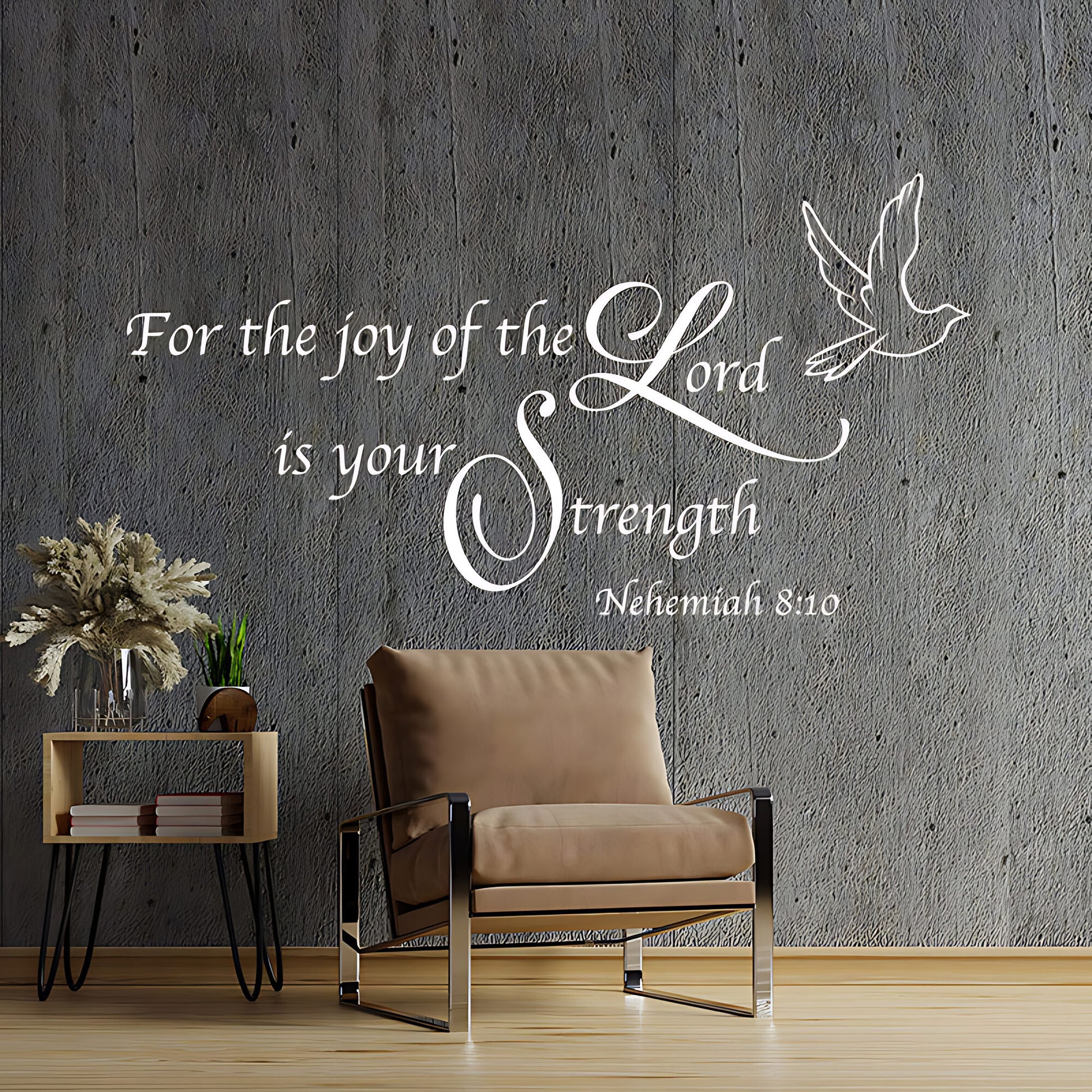 Christian Quote Vinyl Wall Art - For the Joy of the Lord Decals