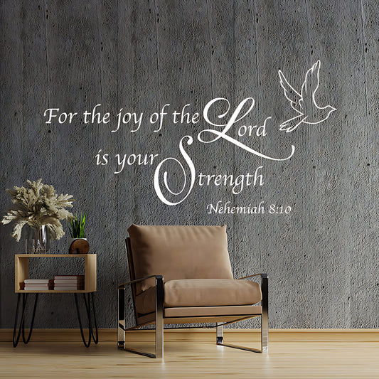 Christian Quote Vinyl Wall Art - For the Joy of the Lord Decals
