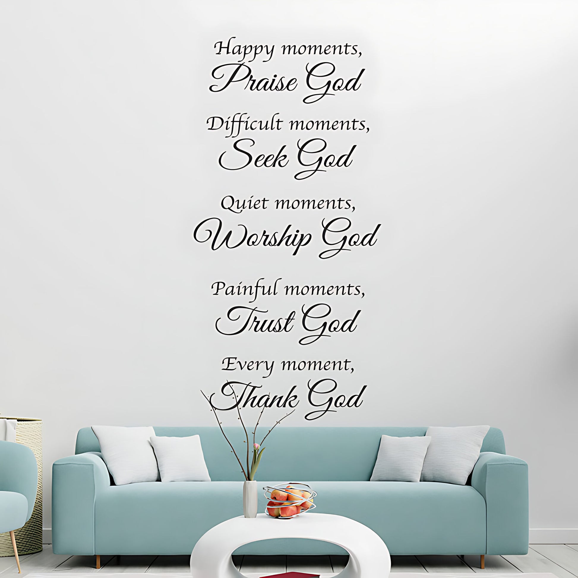 Bible Quote Vinyl Wall Art - Happy Moments with God Decals