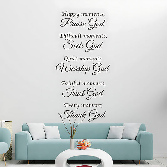 Bible Quote Vinyl Wall Art - Happy Moments with God Decals
