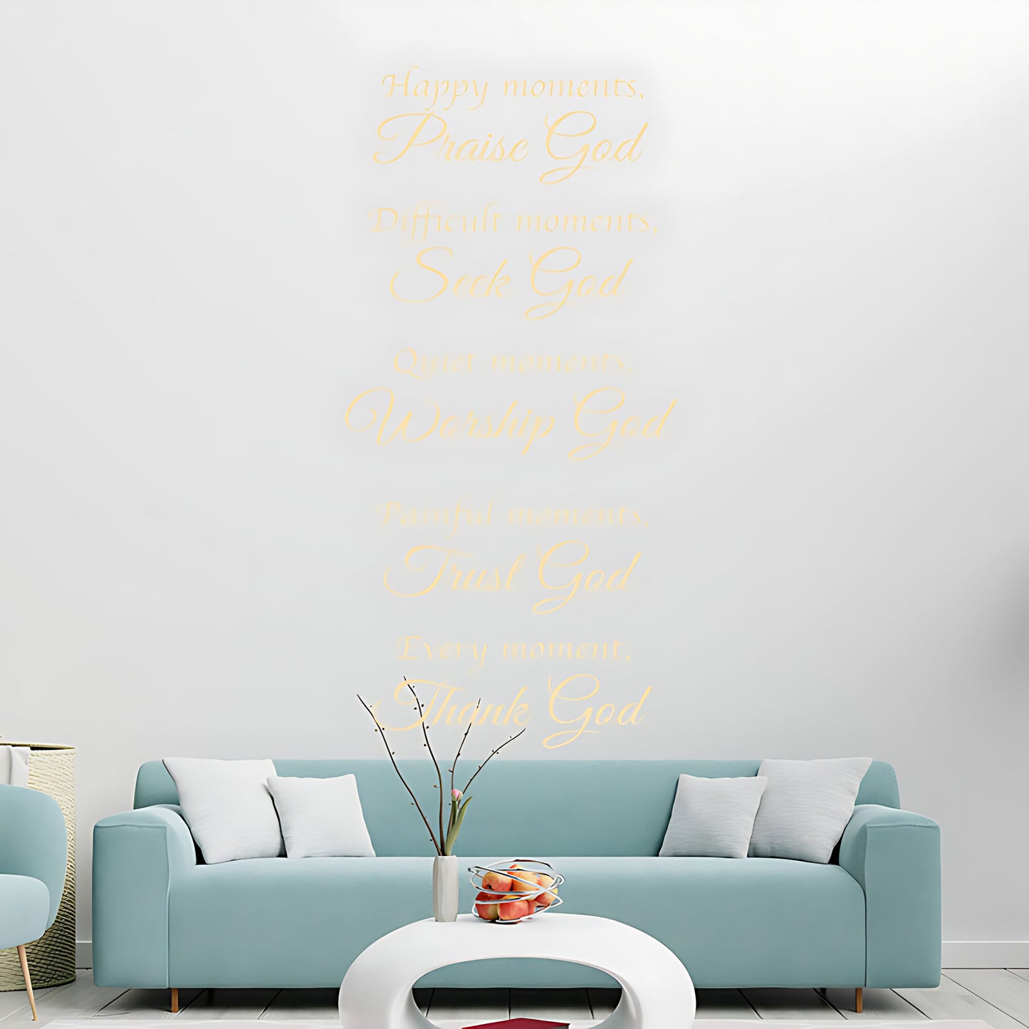 Bible Quote Vinyl Wall Art - Happy Moments with God Decals