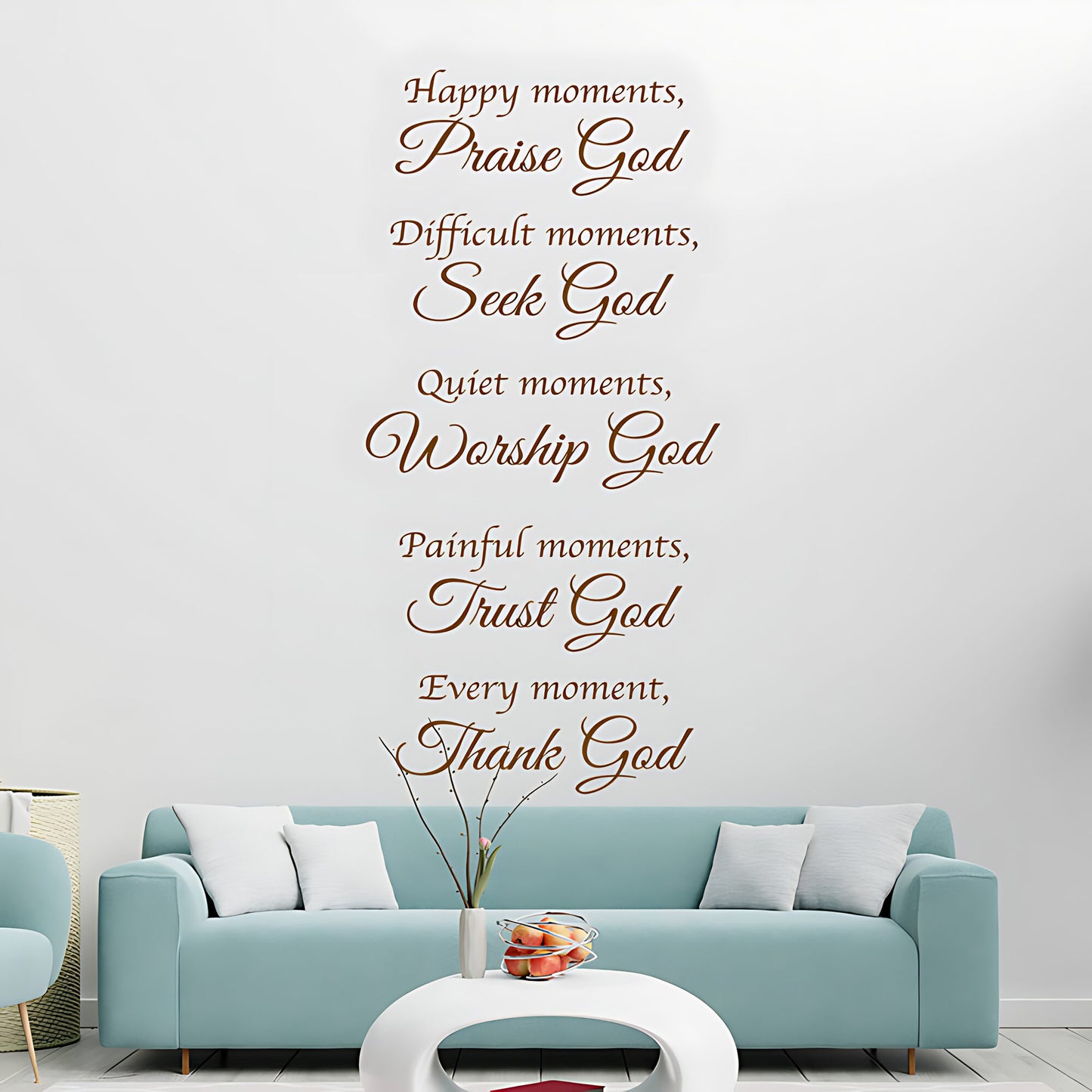Bible Quote Vinyl Wall Art - Happy Moments with God Decals