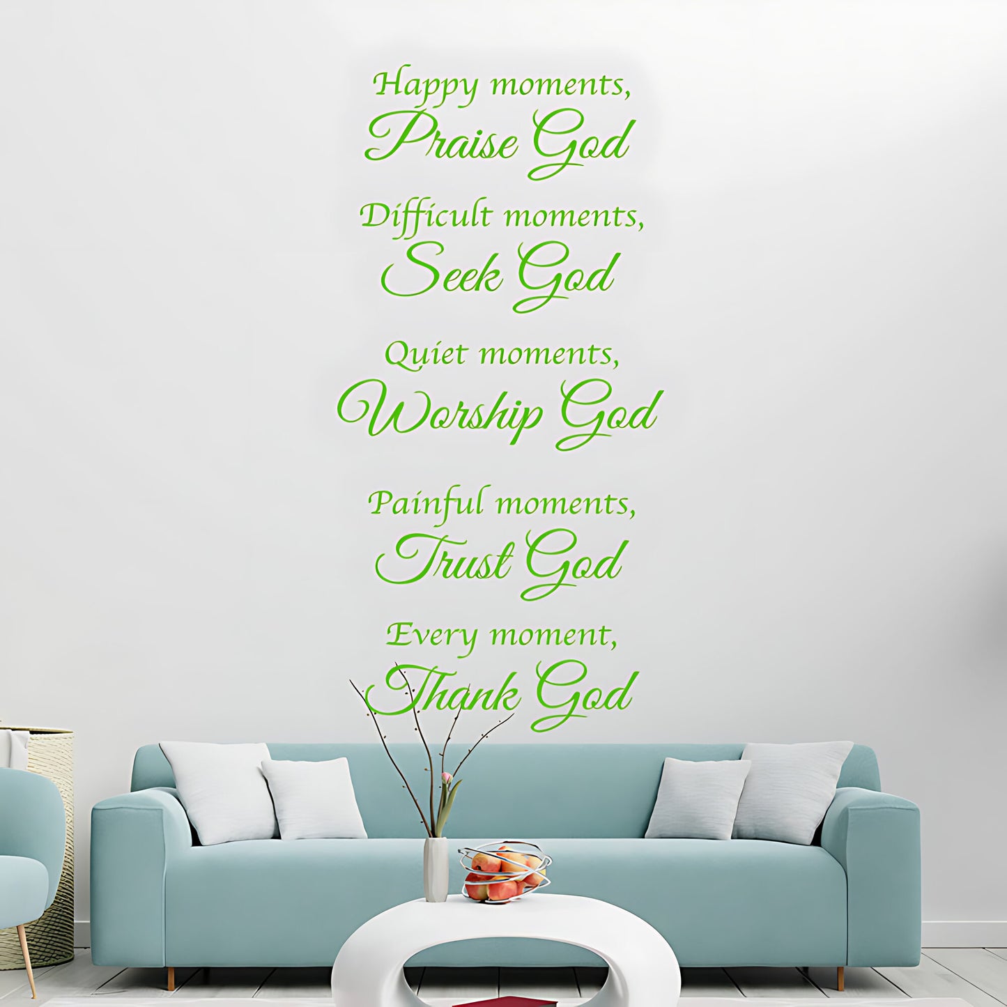 Bible Quote Vinyl Wall Art - Happy Moments with God Decals
