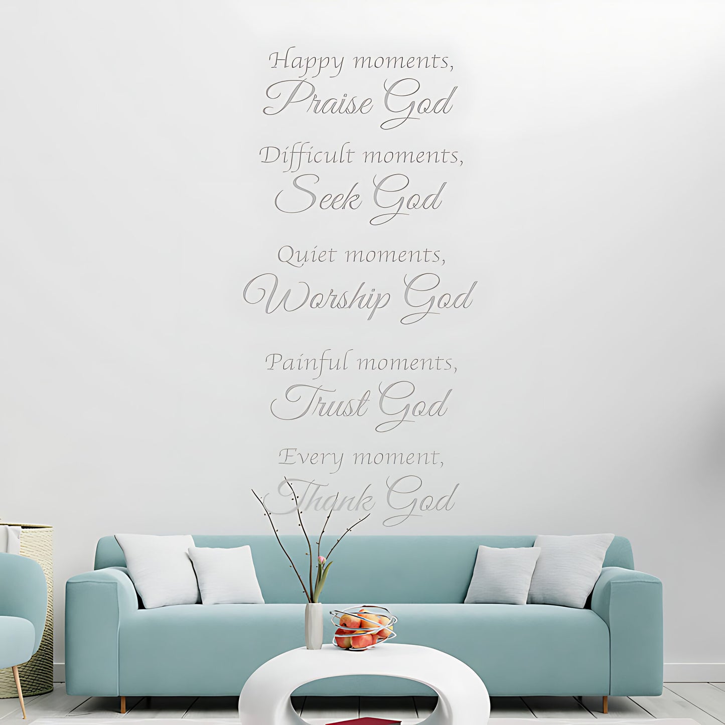 Bible Quote Vinyl Wall Art - Happy Moments with God Decals